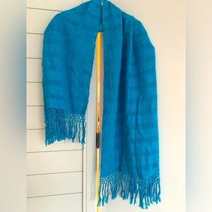 Turquoise cotton scarf